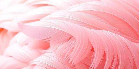 Wall Mural - Delicate flamingo feather, vibrant pink backdrop, soft light, flamingo feather, texture