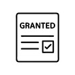 © Zahar Berduta - Document showing granted approval with check mark in minimal style