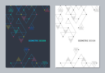 Wall Mural - Abstract covers and brochures with geometric backgrounds of polygon shape patterns