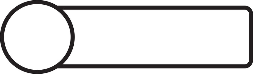 Black simple circle and banner frame on White background 