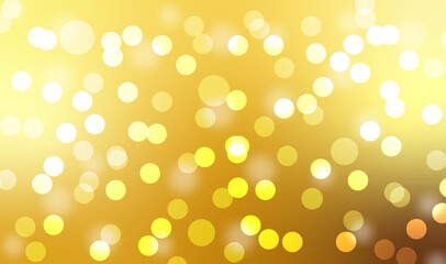 Wall Mural - Golden Bokeh Light – Abstract Yellow Glow Circle Background. abstract golden bokeh background