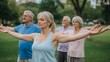 © NaesyaStudio - Active Seniors Practicing Tai Chi Outdoors in a Serene Park Setting