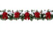 © Matcha_09 - Festive Christmas Garland with Red Bows and Snowy Accents on a White Background for Holiday Decoration