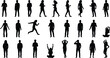 © Jahanzaib - Silhouette of people in various poses and activities, vector illustration