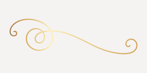 Wall Mural - Minimalist golden branch illustration, hand drawn vector