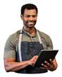 © Rawpixel.com - Man in apron png, using tablet, online booking system