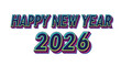 © PINNSTUDIO - Happy New Year 2026 colorful text design