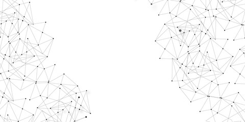 Wall Mural - A beautiful Chaotic abstract line seamless pattern .Technology black illustration . Connected lines with dots .graphic background dots with connections for your design, illustration