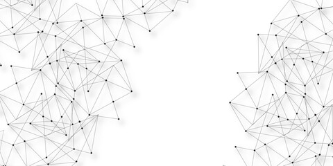 Wall Mural - A beautiful Chaotic abstract line seamless pattern .Technology black illustration . Connected lines with dots .graphic background dots with connections for your design, illustration
