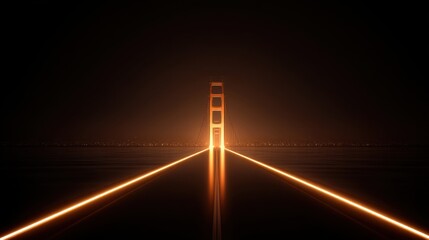Wall Mural - Majestic Golden Gate Bridge Illuminated by Sunset Glow, Reflecting on Calm Waters with Urban Skyline in Background, Creating a Dreamy Atmosphere