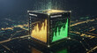 © saranthon - Abstract Conceptual Image of Energy Currency Exchange on a Luminous Holographic Financial Market Display