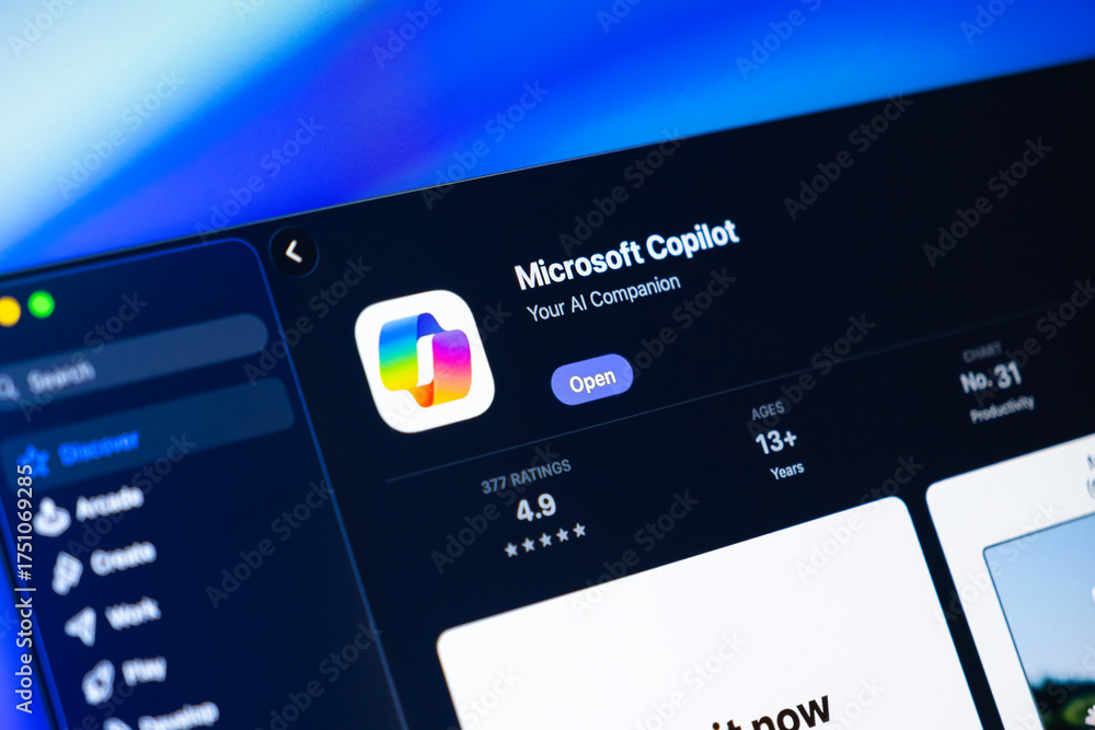 Poznan, Poland - September 18, 2025: Microsoft Copilot application on ...
