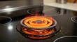 © Bagas - Electric Stove Burner Glowing Red Hot on Cooktop.