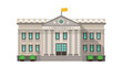 © SayedBin - A vector illustration vector art of front view of a classical university building with columns and windows