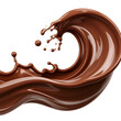 © asrul - A photorealistic splash of rich, flowing brown liquid, rendered with highlights and intricate details