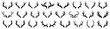 © legolaska - Deer Antlers silhouettes. Vector set