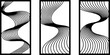 © SUFIA - 3 rectangular panels with abstract wave line laser cut pattern