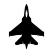© QuickDesign24 - Veterans day vector silhouette of a fighter jet viewed from above with wings and tail fins shown