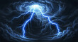 © Artistic Visions - Dramatic blue lightning strikes through dark stormy clouds creating an electrifying powerful natural phenomenon