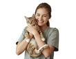 © Neoviz Studio - Copy of Untitled - Animal Shelter Volunteer Hugging a Rescued Cat, Warm Lighting, Full Composition