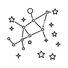 Wall Mural - Vector art of a simple line drawing of a constellation, possibly ursa major, with stars and connecting lines, isolated on a