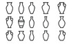 © ZubVector - Collection of simple line art vase icons in grid format for design inspiration