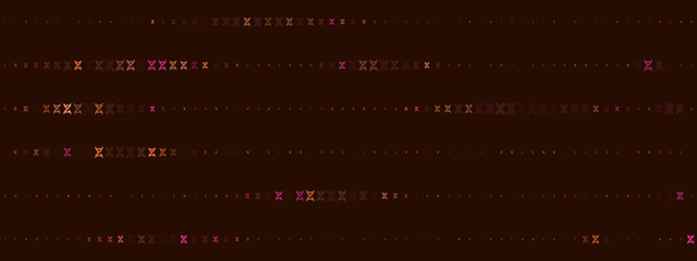 Abstract digital pattern background with subtle pink and red geometric 'x' shapes and dots on a dark brown backdrop, creating a modern tech aesthetic.