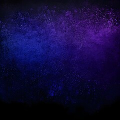 Canvas Print - Dark Purple and Blue Grainy Gradient on Black Background