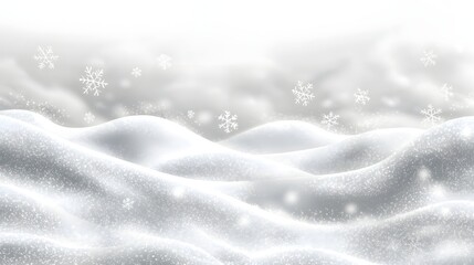 Wall Mural - Snowy Landscape with Flurries on a Transparent Background