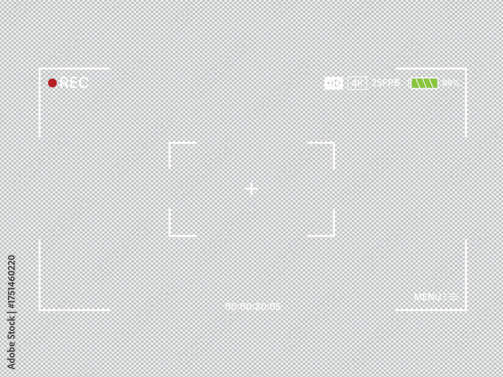 Camera Frame Gui Photo and video camera viewfinder display frame with digital interface ...