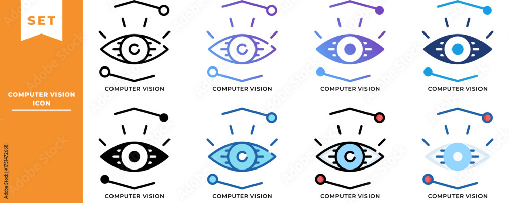 Computer Vision Icon Set – Artificial Intelligence Eye Recognition ...