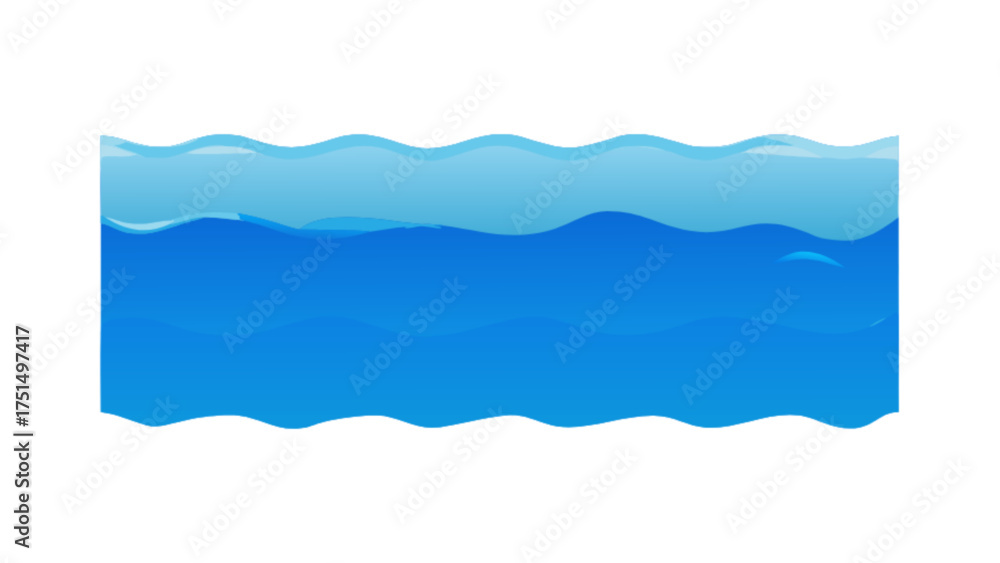 Download blue water wave vector illustration for ocean sea background ...