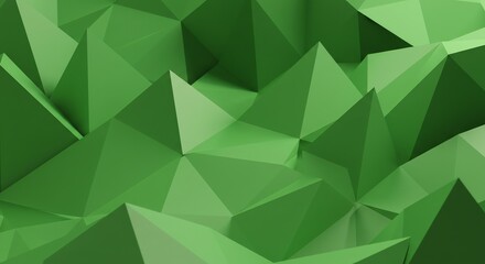 Green polygonal geometric background