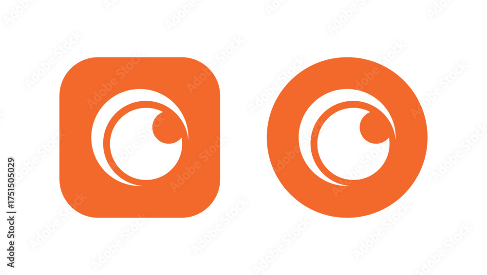 Crunchyroll App Icon, Anime Streaming App Badge, Orange Emblem for ...