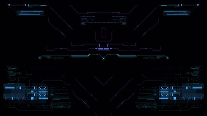 Wall Mural - Futuristic Code Interface: Dynamic Data Visualization on Black Background