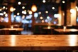 © RYOTA IWASAKI - 居心地の良い飲食店の暗い背景と光のボケ：前景の木材