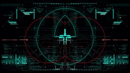 Wall Mural - Futuristic Tech Interface: Digital Code, Data Visualization, HUD Elements.