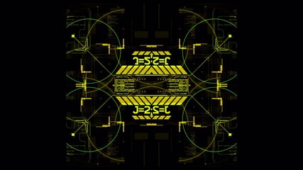 Wall Mural - Futuristic Tech Interface: Dynamic Code and Circuitry Animation