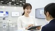 © Yka - タブレットを使い顧客対応する女性社員