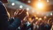 © LimeSky - Audience applauding at a successful seminar about profit growth and achievements People smiling and cheering for investment wins and award celebrations