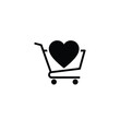 © dipu - Black shopping cart with heart icon love commerce