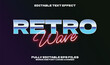 © StevenIrawan - Retro wave text effect in 80s synthwave style with chrome gradient and neon glow. Editable EPS vector for poster, title, or vintage design.