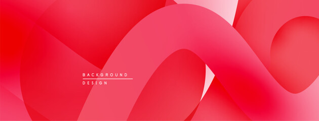 Wall Mural - Abstract red background. Overlapping layers create dynamic, smooth visual effect. Modern design elements present.