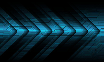 Wall Mural - Abstract blue metallic arrow direction cyber geometric design modern technology futuristic background vector