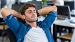 © ittipol - Relaxed man enjoying a break in the office.