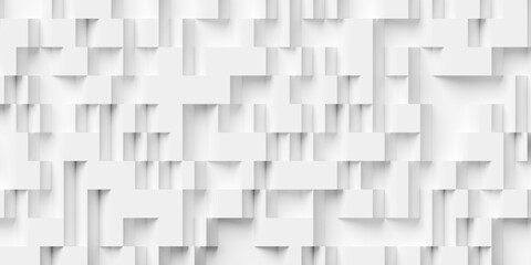 Wall Mural - Randomly shifted offset wide lines or blocks geometry background wallpaper banner, flat lay