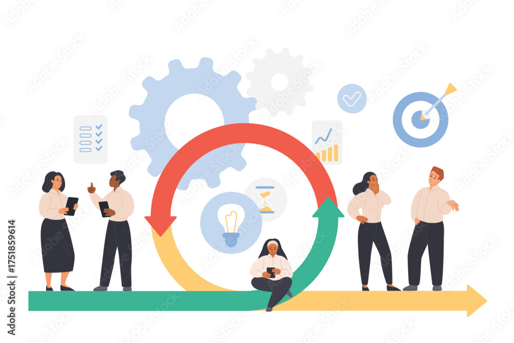 Agile scrum methodology, flexible business process, life cycle for ...