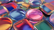 © Pickoloh - A colorful arrangement of glossy, rounded and square glass-like shapes reflecting light