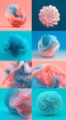 Wall Mural - Harmonious visual-tactile dynamic background for e-commerce layouts with 3d dept
