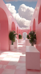 Wall Mural - Gentle immersive multi-sensory background for ar product previews with subtle gl
